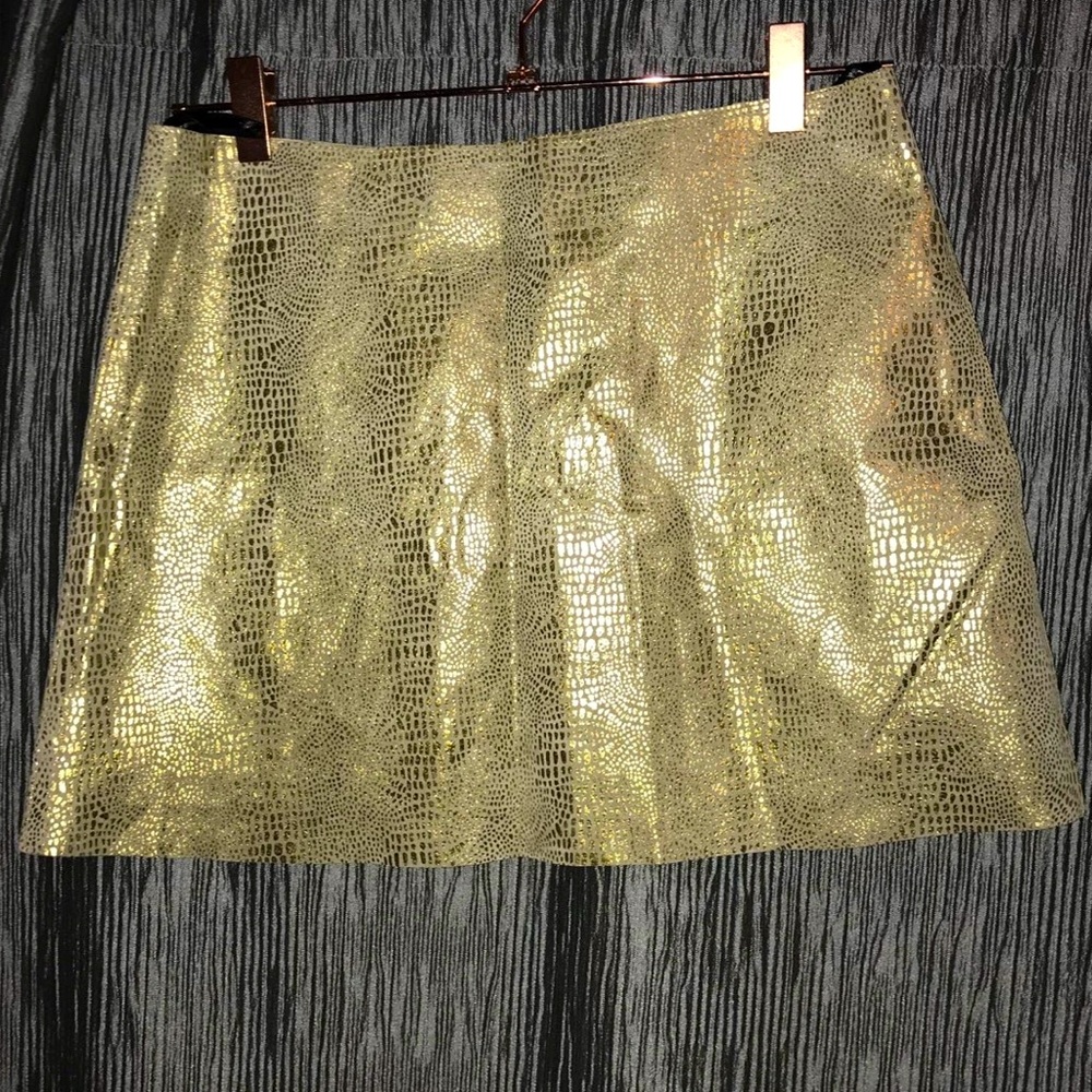 Bebe Gold Python Print Skirt NWT